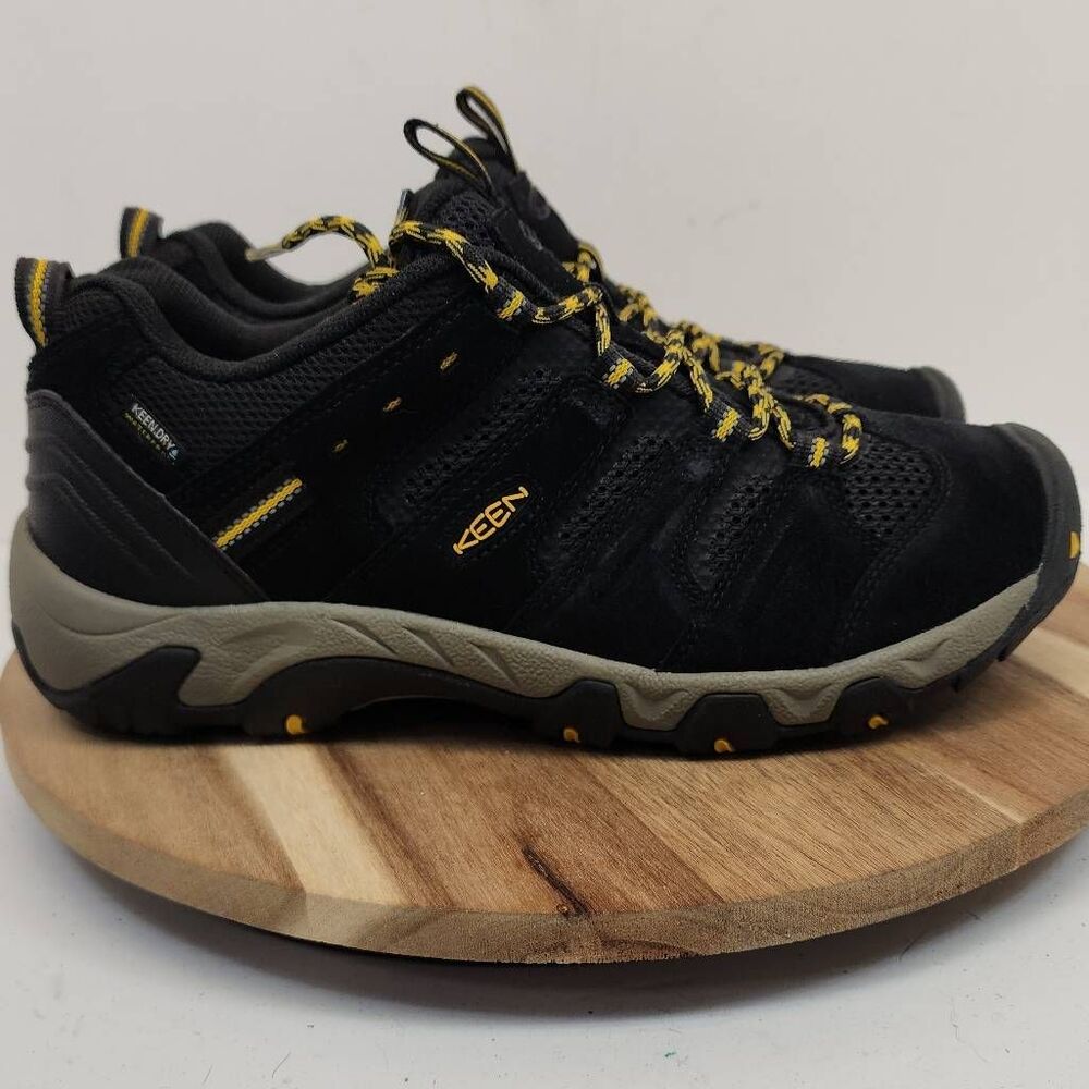 KEEN Men's Headout Waterproof Hiking Shoes Size 9.5 Black Yellow